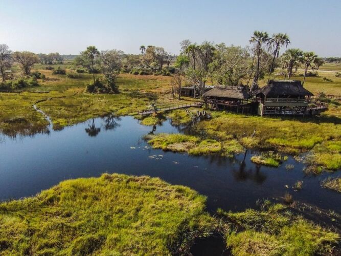 aerial-view-gunns-cPembury Tours - Gunns Camp - Okavango Delta - Botswana - Tented Accommodation - Aerial