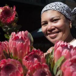 Lady selling flowers